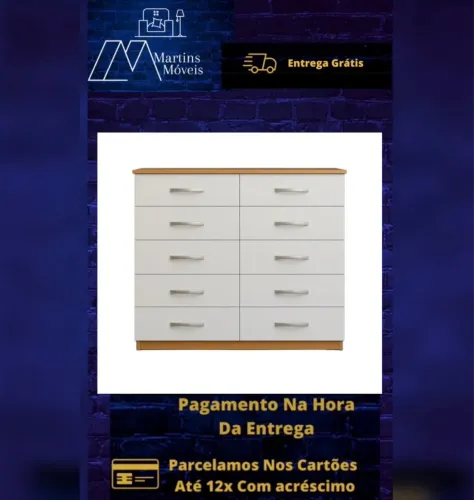 GRANDE PROMOÇÃO CÔMODA MARBELA 10 GAVETAS ENTREGA GRATIS ACEITA CARTÃO