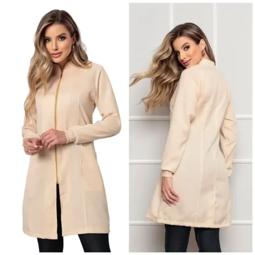 Jaleco feminino gola padre - zíper