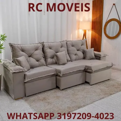 Sofá Retrátil Londres 3 Lugares Grandes - Conforto Premium