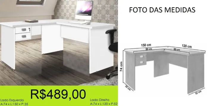 Escrivaninha de canto