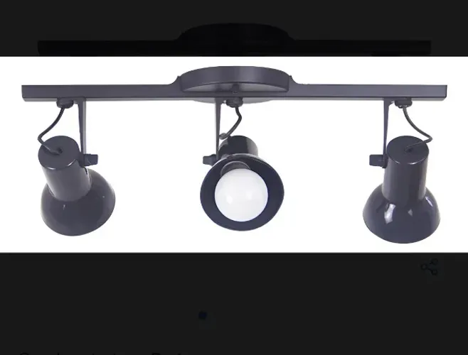 Spot Trilho Triplo 3 Sobrepor Direcionável Preto