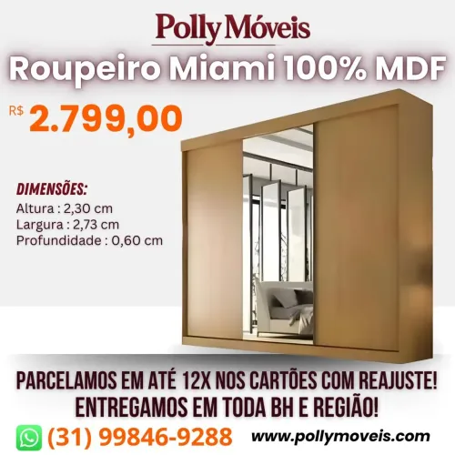 Guarda Roupa Miami! Pronta Entrega!