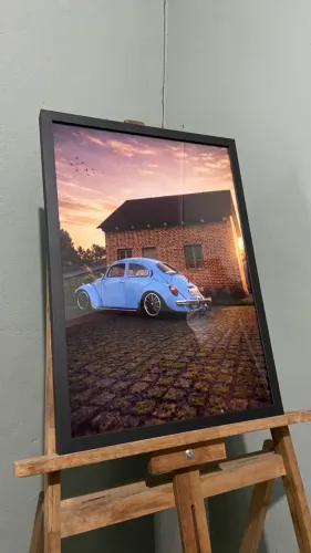 Quadro Decorativo Fusca Azul