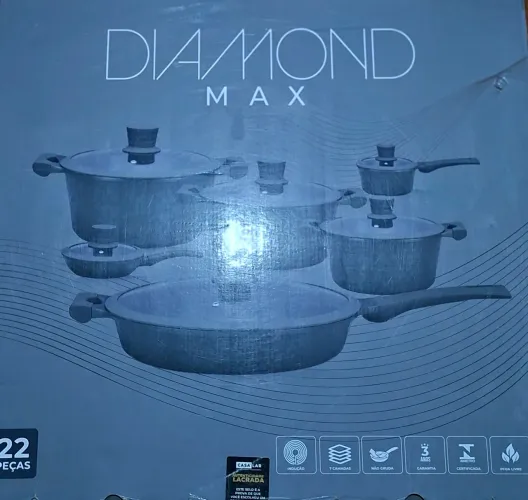Jogo de Panelas Premium 22 peças Cerâmica Diamond  Casa lar NOVAS selo INMETRO