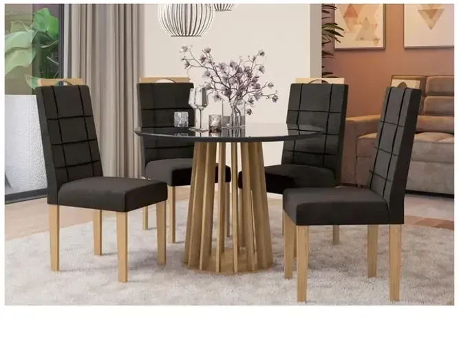 Mesa de Jantar redonda com 4 cadeiras