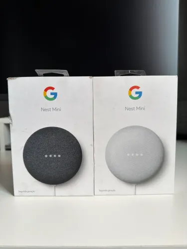 Google Nest Mini (2ª Geração) - Novos / Sem Uso (Preto e Branco)