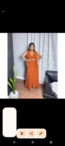 Vestido longo cor Terracota - Telha 42 -44 único uso madrinha