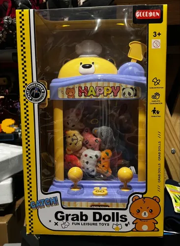 Mini Máquina de Pegar Bichinhos Som e Luz Brinquedo Garra Ursinho Pelúcia