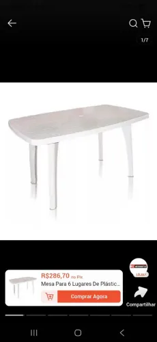 Mesa de Plastico retangular nova