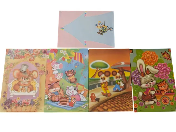 Lote com 5 papéis de carta vintage Grandes