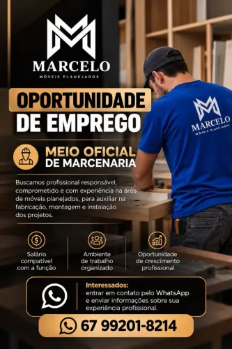 Vaga para trabalhar em marcenaria