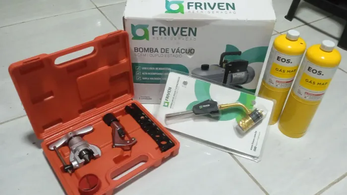 Kit refrigeração, bomba de vácuo 6CFM+itens 