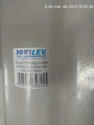 Telha Translúcida ondalev incolor 2,44x0,50m Fortlev