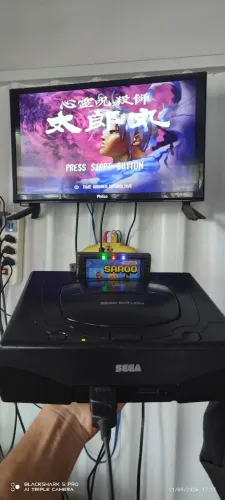 Sega Saturno completo com saroo SD 16gb leitor funciona quando que console revisado