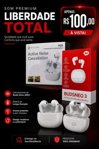 Fones sem fio Bluetooth