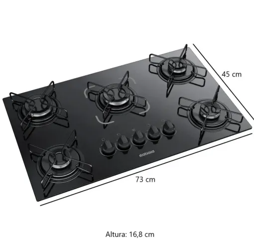 COOKTOP ITATIAIA ESS 5Q 127/220V PTO<br><br>Modelo<br><br>COOKTOP ITATIAIA ESS 5Q 127/220V PTO