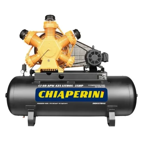 COMPRESSOR DE AR 60 PES 425L 15HP 175PSI CJ 60 APW TRIFASICO 220V / 380V IP21 - CHIAPERINI