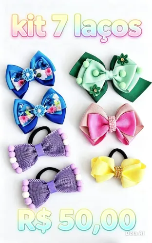 Kit 7 laços por 50,00 reais