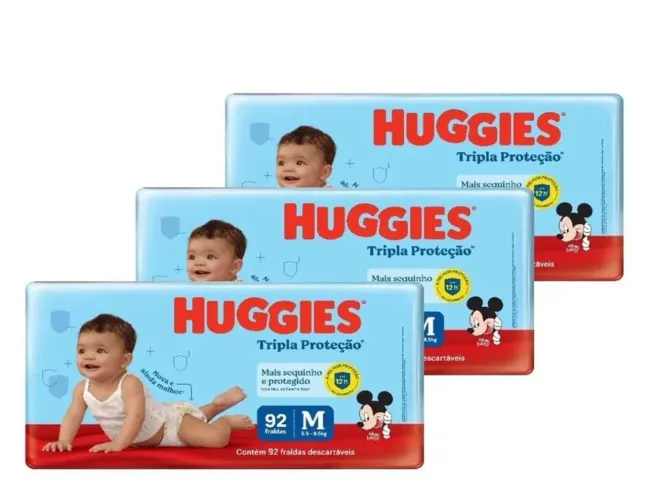 Fralda Huggies M 92 fraldas