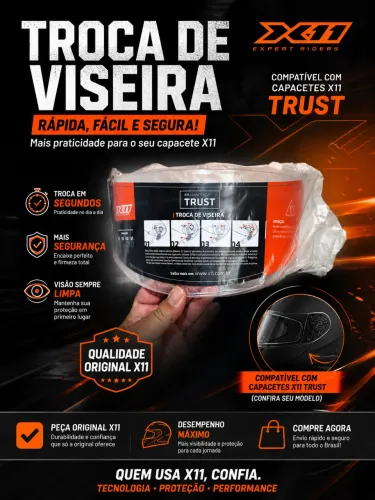 VISEIRA X11 TRUST - MAIS SEGURANÇA E PRATICIDADE PARA SUA PILOTAGEM! 