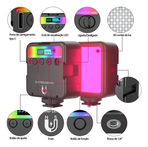 Painel led vl49 rgb Ulanzi fotografia
