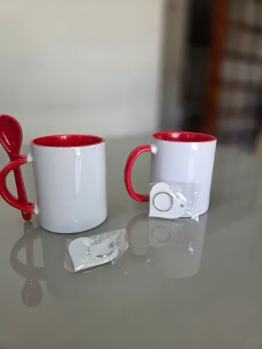 Kit para Sublimação - Canecas Vermelhas