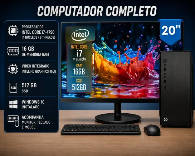 Vendo PC semi novo e completo.. Zap *.aceito cartão. Menos de 1 ano de uso.
