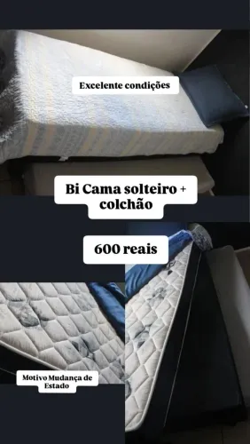 Bi Cama Box de solteiro com colchão