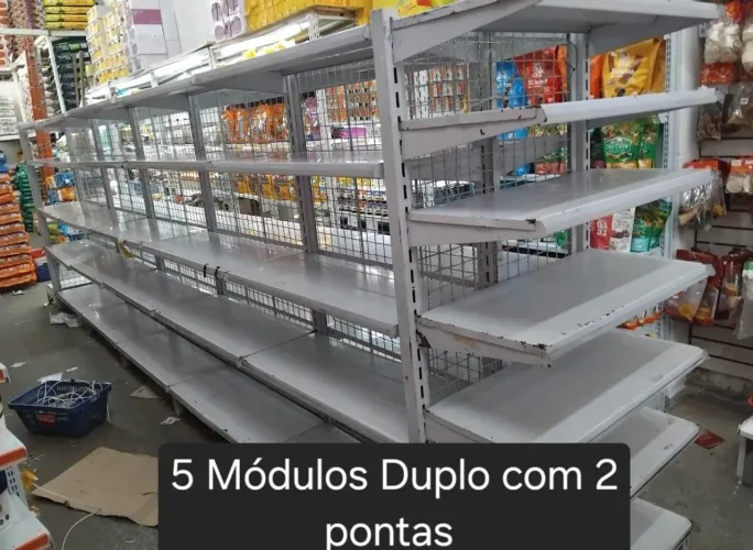prateleira gôndola dupla face com 2 pontas