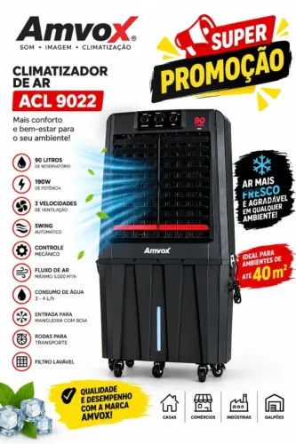 Climatizador Ar Frio Evaporativo 90 Litros Amvox Acl 9022 220V