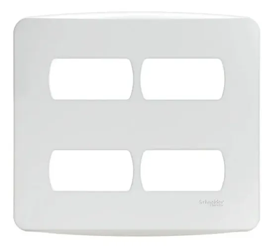 Kit com 10 Placa 4x4 4 Postos Separados Miluz S3b77440 Schneider Cor Branco