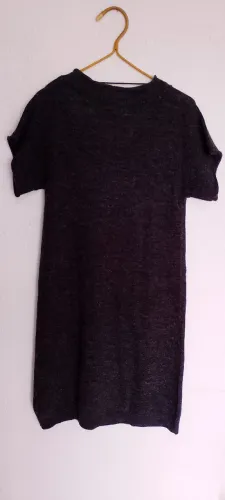 vestido lá cinza escuro