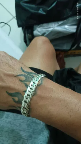 Pulseira de prata elo duplo