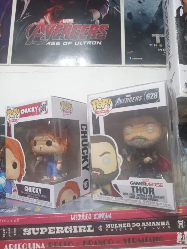 Funko pop boneco assassino chucky ou thor filho de odin e vingador mais forte