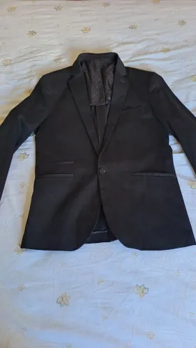 Terno Completo Cia do Terno Preto Skinny - Blazer 48 e Calça 40