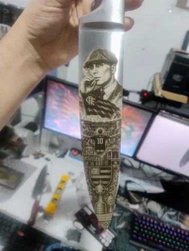 Faca de Churrasco Personalizada Presente Flamengo