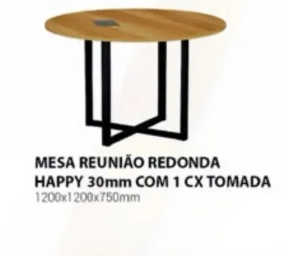 Mesa de reunião com 1 caixa de tomada