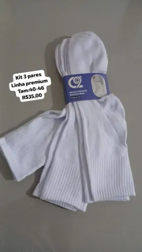 Meias brancas linha premium