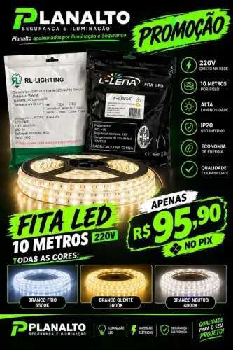 FITA DE LED 240LEDS 10 METROS 220V PARA PERFIL DE LED