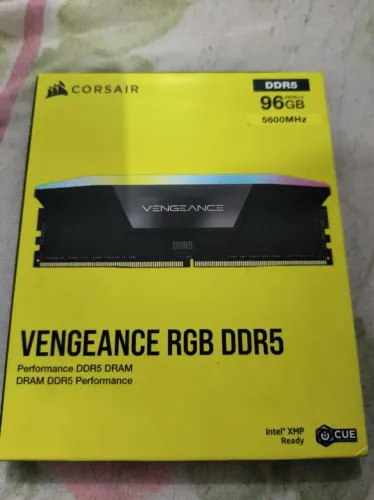Memória RAM 96GB DDR5 Corsair Vengeance RGB (2x48GB) 5600MHz +BRINDE