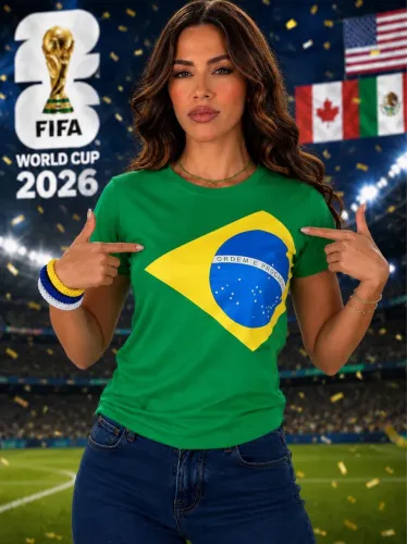 Camisa Brasil - veste até 44