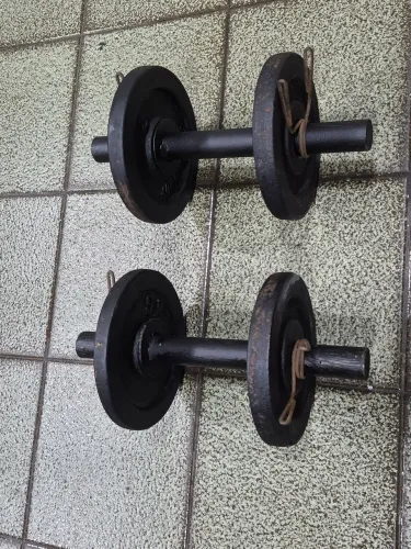 Par de halteres com anilhas de 2 kgs