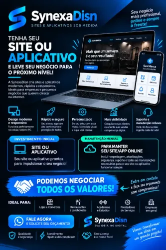 Criação de Sites e Aplicativos Profissionais | Valores Negociáveis!