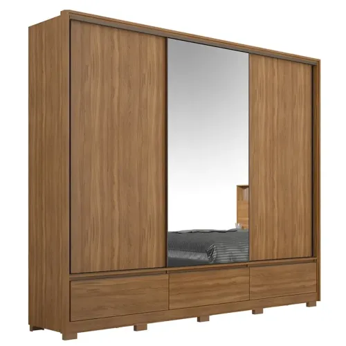 Vendo Guarda-Roupa Demóbile Lounge com Espelho 3 Portas 7 Gavetas - Amêndola Touch