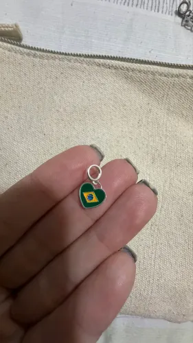 Berloque Brasil prata 925