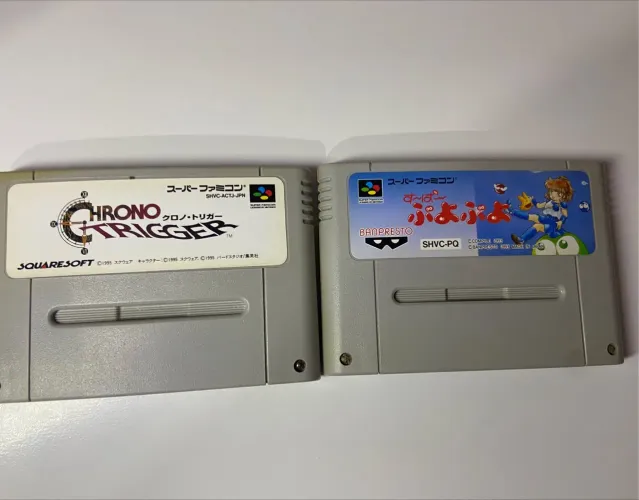 LOTE DE SNES JAPONÊS ORIGINAL - CHRONO TRIGGER E SUPER PUYO PUYO