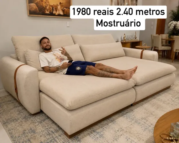Sofá sem caixa cama retrátil 2.40 