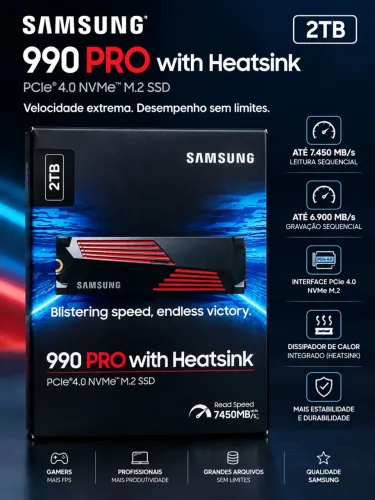 Samsung SSD 990 PRO com Heatsink - 2TB