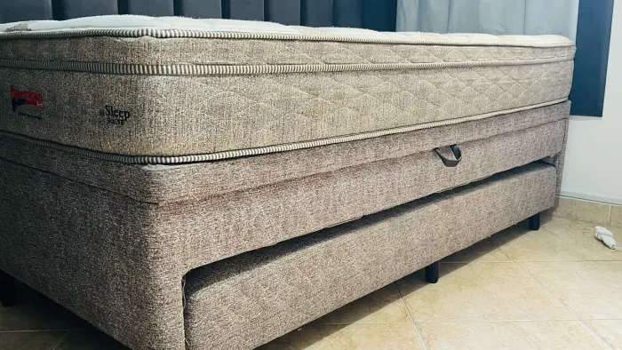 Cama Box Baú Solteiro com Colchão e Cama Auxiliar