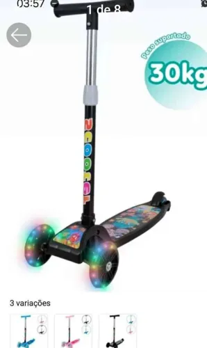 VENDE-SE LINDO PATINETE, RODINHAS COM LUSES DE LED!